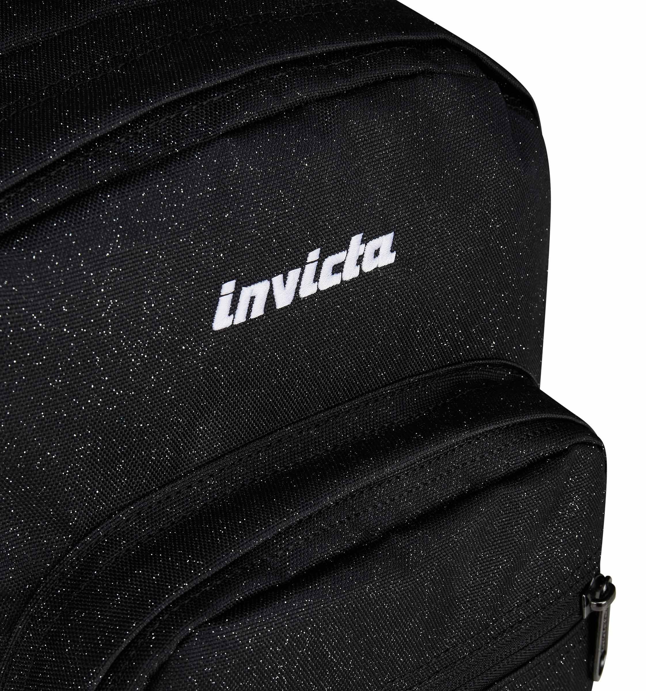 Invicta Jelek Zaino Scuola Media Ragazza, Scuola Elementare, Scomparto PC, Tasca Borraccia, nero scintillante