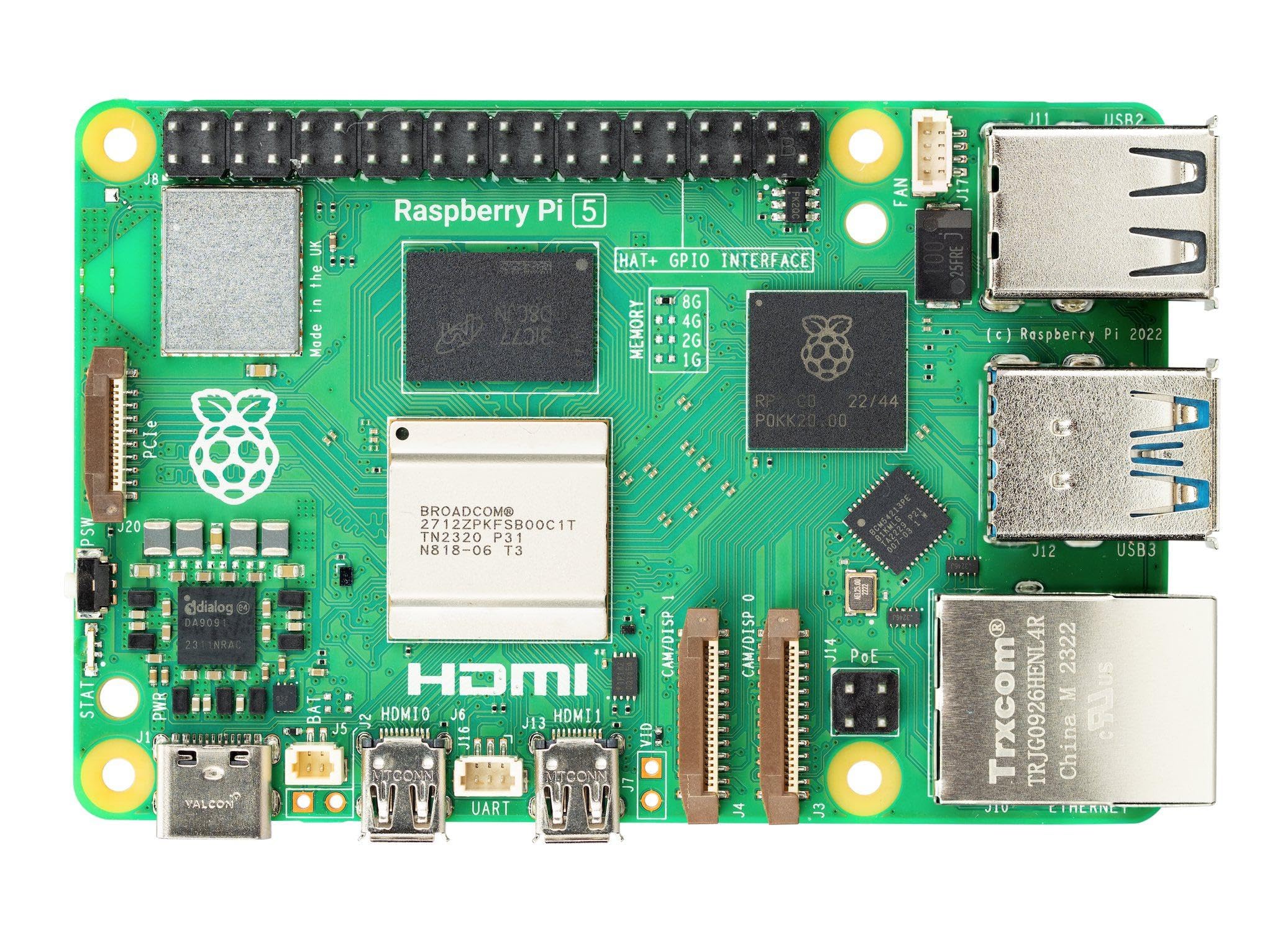 Raspberry Pi 5 4GB, Starter Kit mit passivem Kühlkörper, Full Armor Aluminiumgehäuse, 64GB SanDisk Extreme microSD-Karte, USB-C Netzteil, HDMI Kabel, Cardreader & CAT6 Netzwerkkabel komplett