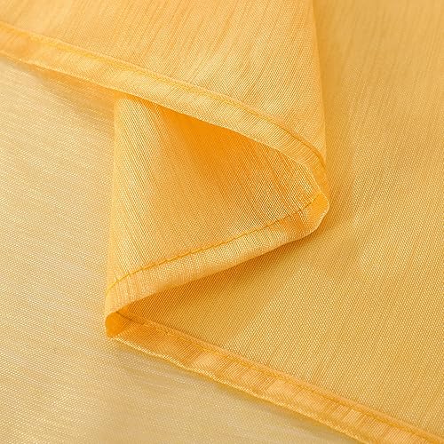 Miniatura 5 de Camino de mesa de gasa amarillo mostaza, 10 pies, camino de mesa de boda transparente de 34 x 122 pulgadas, camino de mesa romántico de tul para