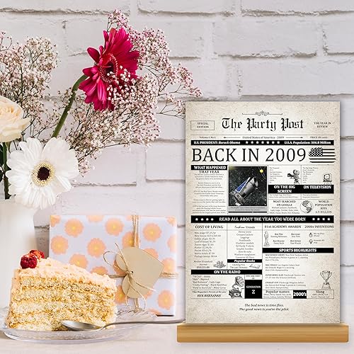 Miniatura 3 de Tarjeta de cumpleaños número 16, tarjeta jumbo de feliz cumpleaños para hombres o mujeres nacidos en 2009, regalos grandes y divertidos para papás o