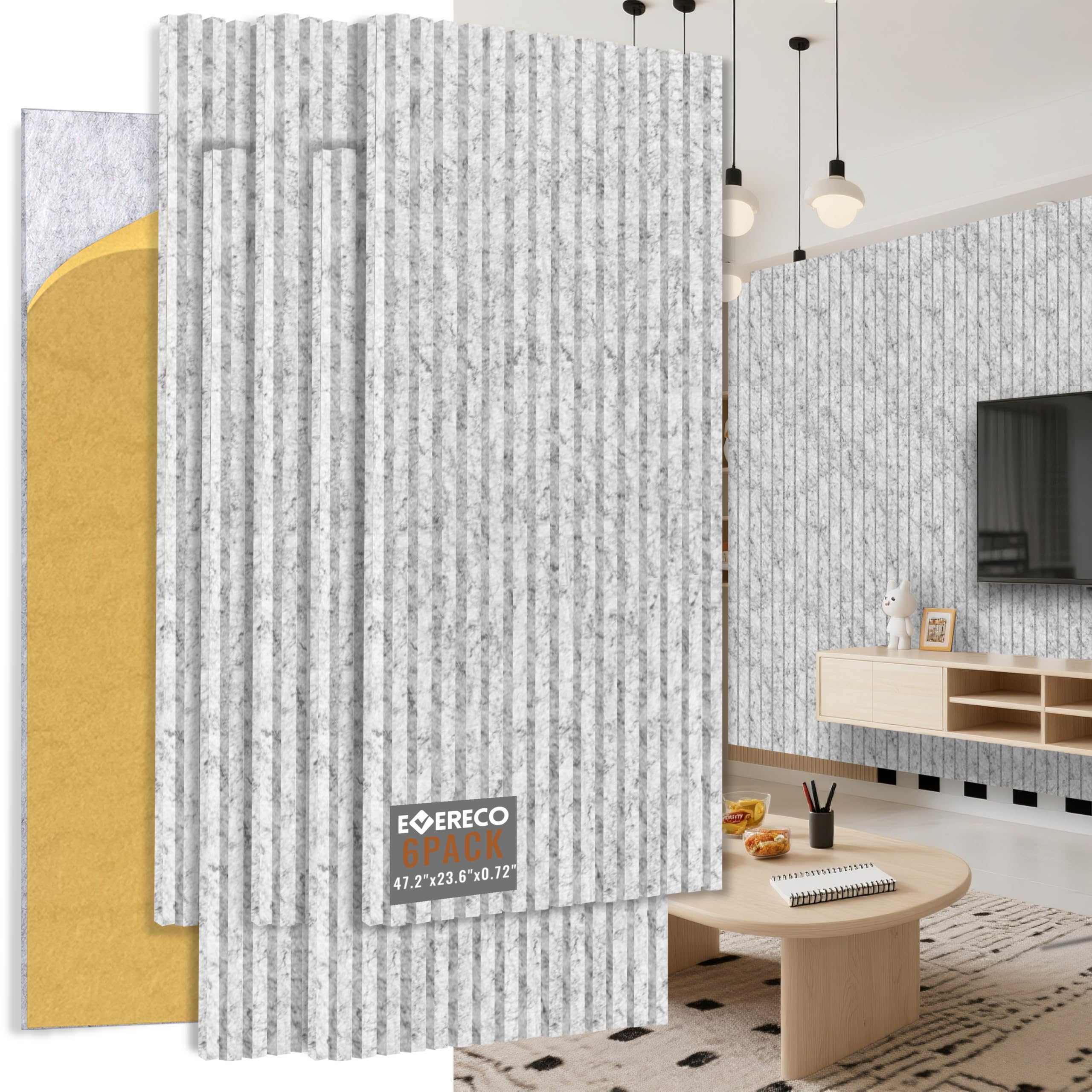 EVERECO 6 Pack Acoustic Panels