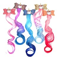 Vista 1 de 5- Pinzas de pelo de colores para niñas extensiones de cabello para niños