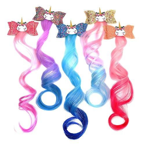 5- Pinzas de pelo de colores para niñas extensiones de cabello para niños
