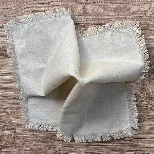 Miniatura 209 de Servilletas de lino y algodón de 18 x 18 pulgadas natural con vainica, servilletas de boda, servilletas de cóctel, servilletas de tela, servilletas