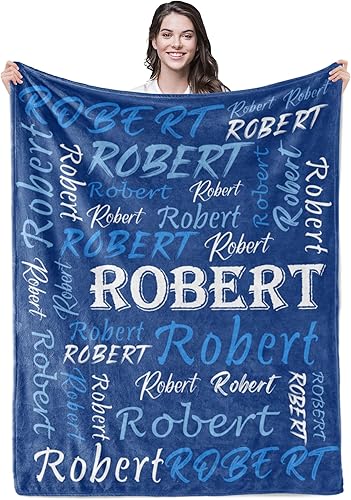 Manta personalizada con nombre, manta de franela suave y ligera con nombre para hombres, mujeres, niños, niñas, niños, regalos personalizados para