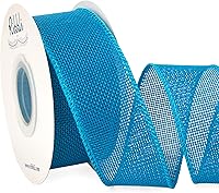 Vista 22 de Ribbli Arpillera con alambre de arpillera, 1-1/2 pulgadas x 10 yardas, plata