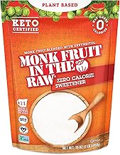 Monk Fruit In The Raw Sweetener Baker's Bag, 16 oz., Keto Certified Monk Fruit Sweetener, Zero Calories, Zero Net Carbs, Non-GMO Project Verified