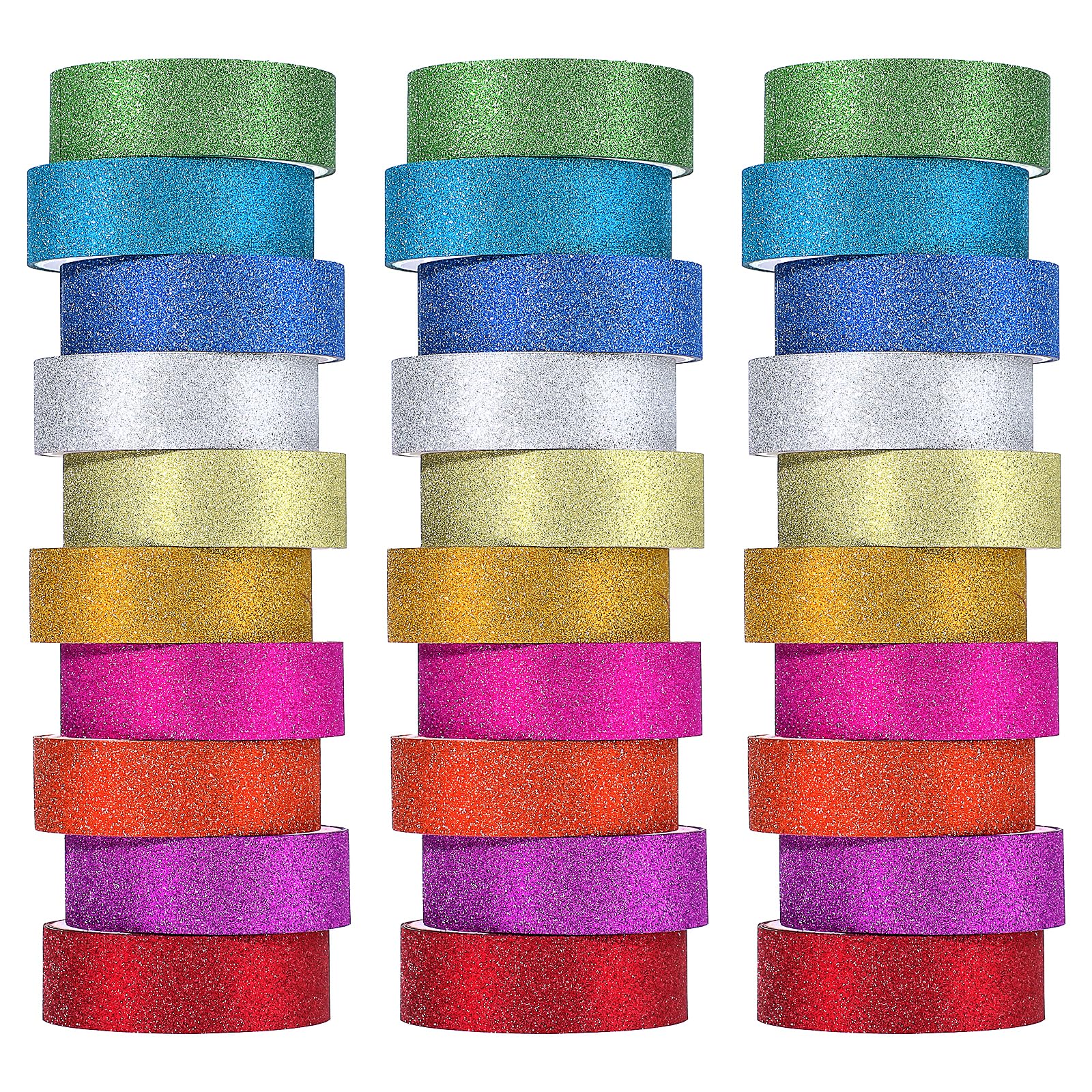 WAPETASHI Set 50 Rotoli Nastro Adesivo Washi Argento E Colorato Per Scrapbooking, Bullet Journal E Regali - Larghezze 8mm E 15mm, Scatola Sognante