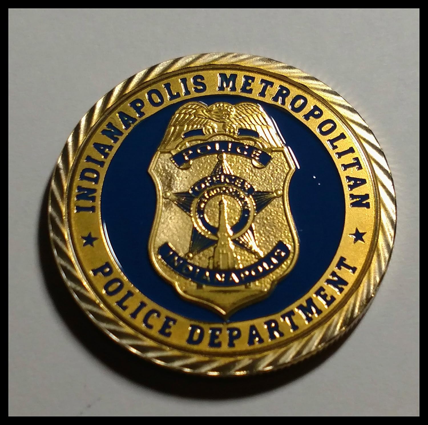 Indianapolis Police Department Colorized Challenge Art Coin