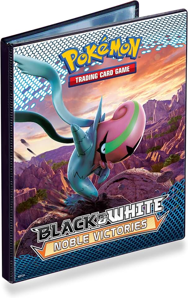 Pokémon - 82822 - Accessoire de jeu de cartes à jouer et à collectionner - Cahier Range Cartes - 3 Nobles Victoires - 80 Cartes - Noir et Blanc
