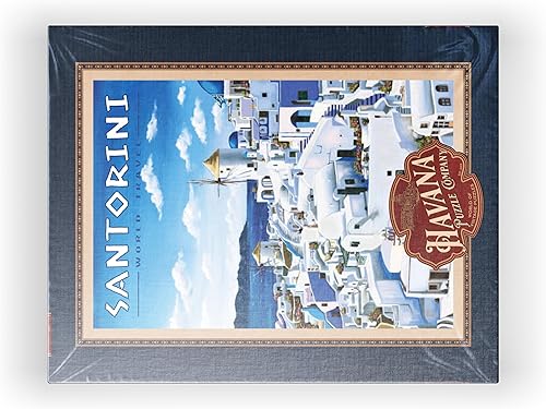 Miniatura 8 de MyPuzzle Greece Santorini - Póster de viaje vintage de 1000 piezas para adultos
