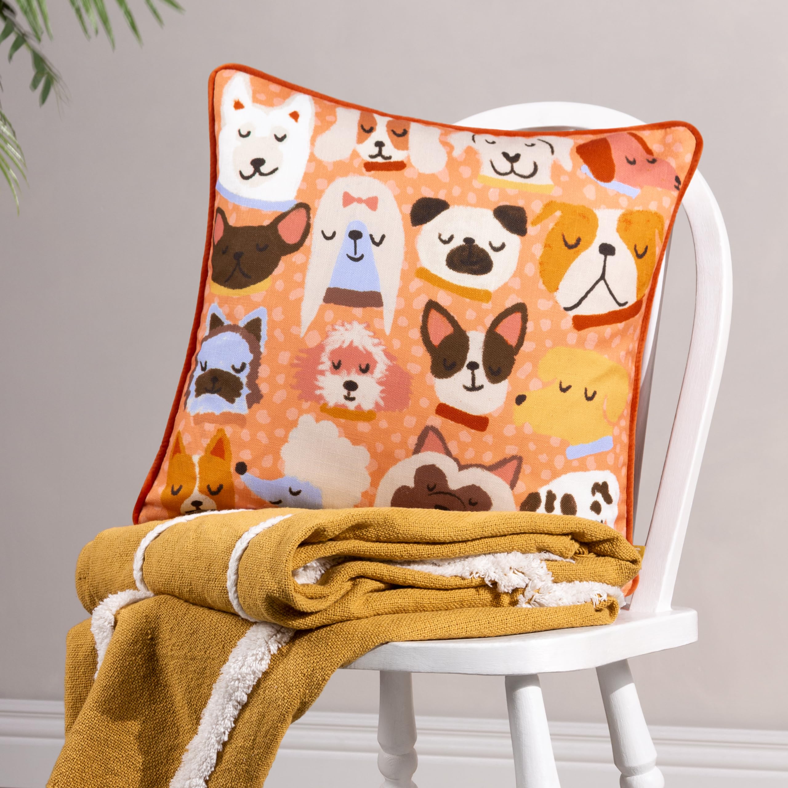 Furn. Woofers Dog Feather Rich Cushion from B&Q