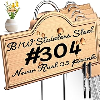 Stainless Steel 304 Plant Labels Weatherproof, Metal Garden Label Tall M...
