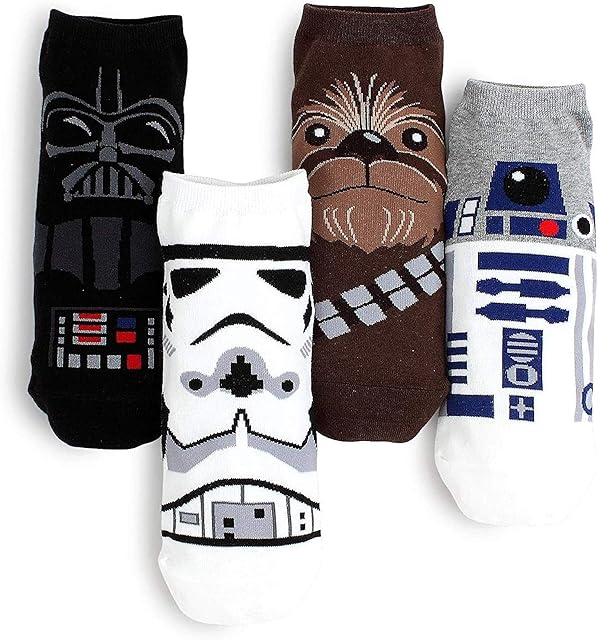 Star Wars Socks Collection, 4 Pairs, Low-Cut, One Size Fits All., Mixed Colors, one size