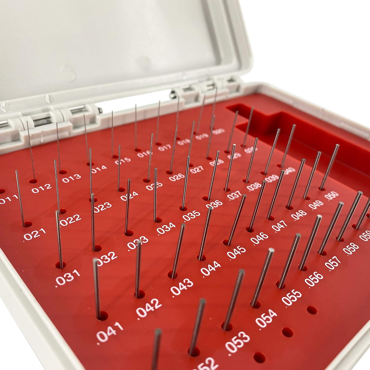 TEXALAN(R) Steel Pin Gage Set Minus Heat Treated with Storage Case M0 50pcs 0.011"-0.060"