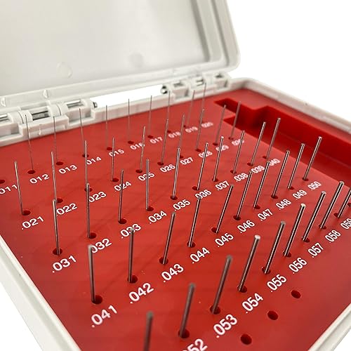 Miniatura 29 de (R) Juego de medidores de pasador de acero menos tratado térmicamente con estuche de almacenamiento M1 190 piezas 0.061"-0.250