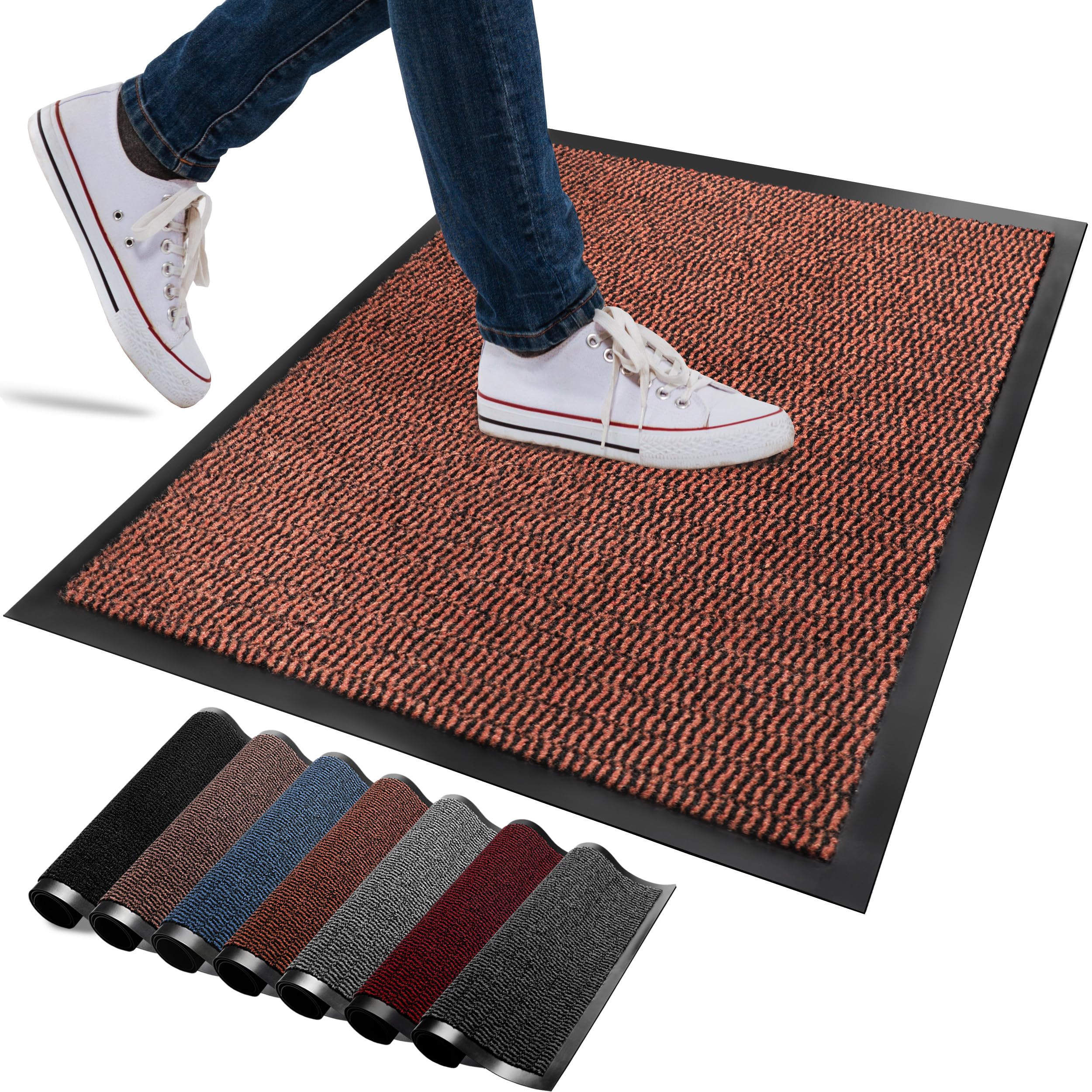 Washable Door Mats Indoor & Outdoor - Non-Slippery Heavy Duty Doormats Indoor - Highly Absorptive Rubber Door Mat - Perfect for Kitchen, Home and Hotel Entrance (Anthracite, 40x60 CM) — view 12