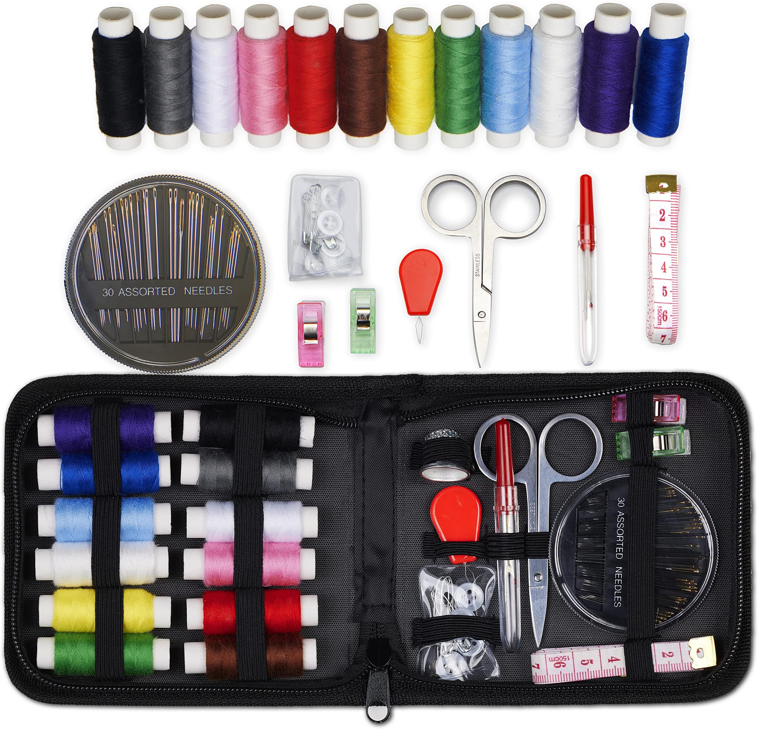 ARTIKA Travel Sewing Kit, 59-Piece Portable Kit for Travel, Includes Scissors, Thread, Tape Measure - Sewing Accessories and Supplies