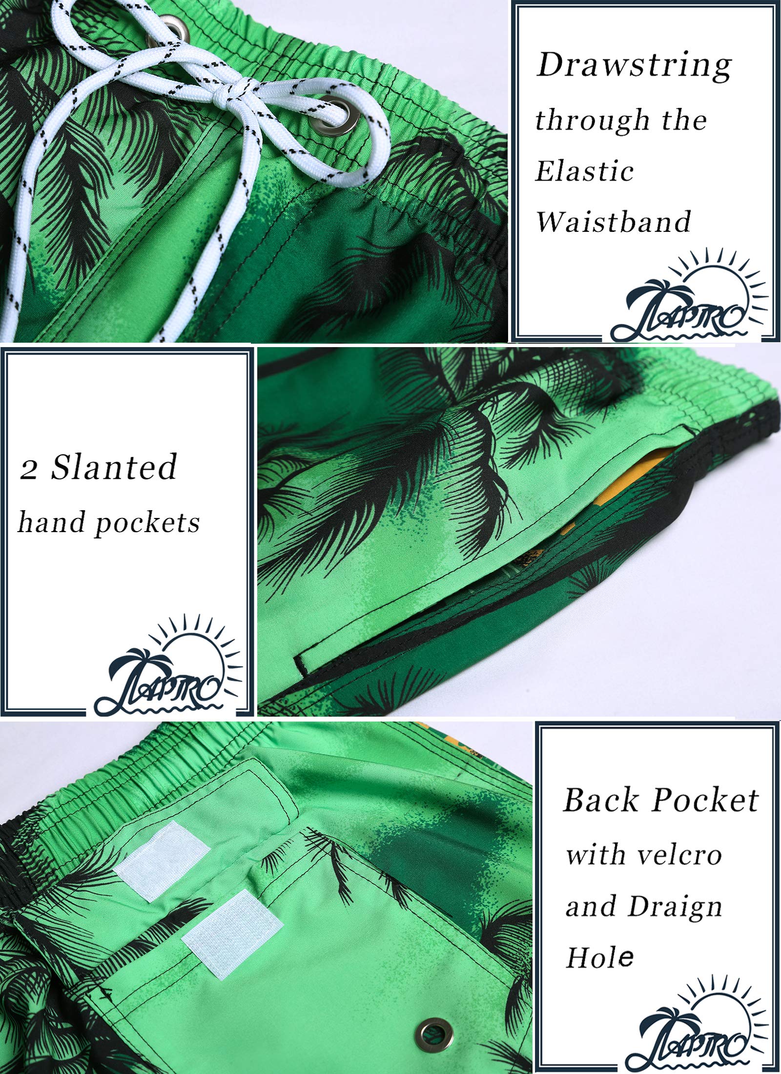 APTRO Costumi Pantaloncini da Bagno Uomo Mare Surf Piscina Stampa Hawaiana Estiva Grande Asciugatura Rapida con Fodera in Rete