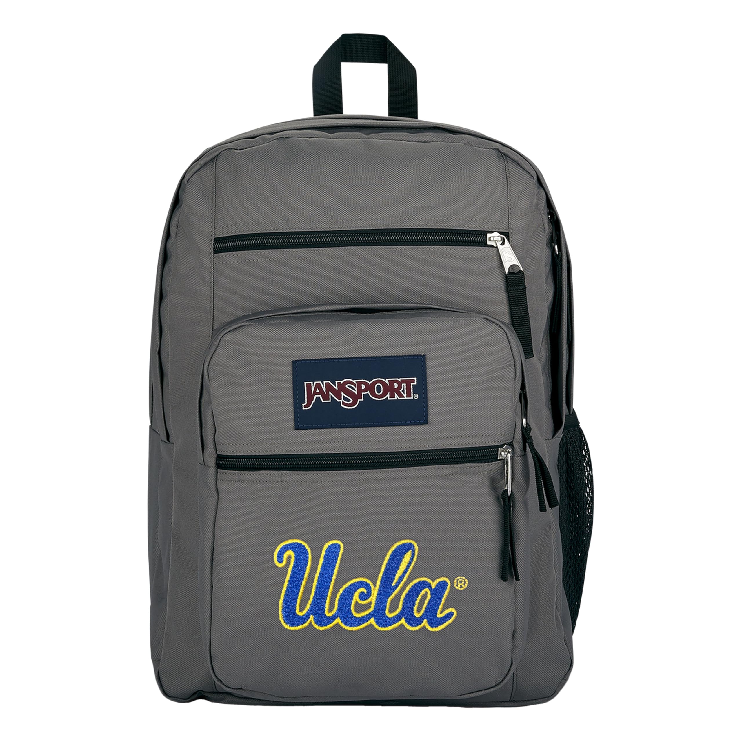 JanSport NCAA Officially Licensed Backpack, UCLA Bruins, Big Student with Padded 15-Inch Laptop Sleeve, 2 Compartment Computer Bag with Bottle Pocket &amp; Haul Handle, Book Rucksack, Graphite Grey