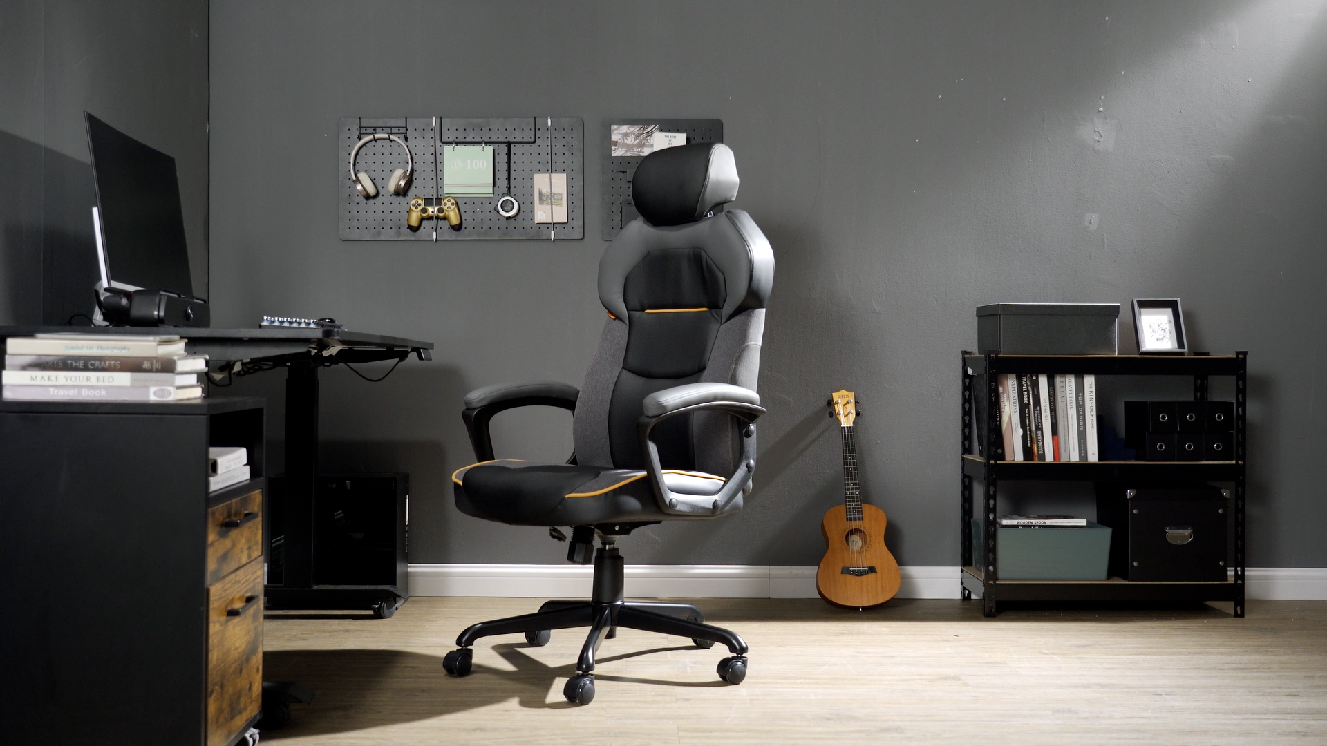 Chaise Bureau Gaming SONGMICS - Réglable En Hauteur - Dossier Inclinable - 150kg Charge - Noir