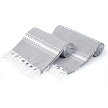 Belizzi Home Turkish Beach Towel -Large Beach Towels Oversized 2 Pack-Soft Durable Compact Lightweight Quick Dry Sand Free Bath Pool Towel Set for Beach Gifts Clearance Vacation Travel - Charcoal Grey