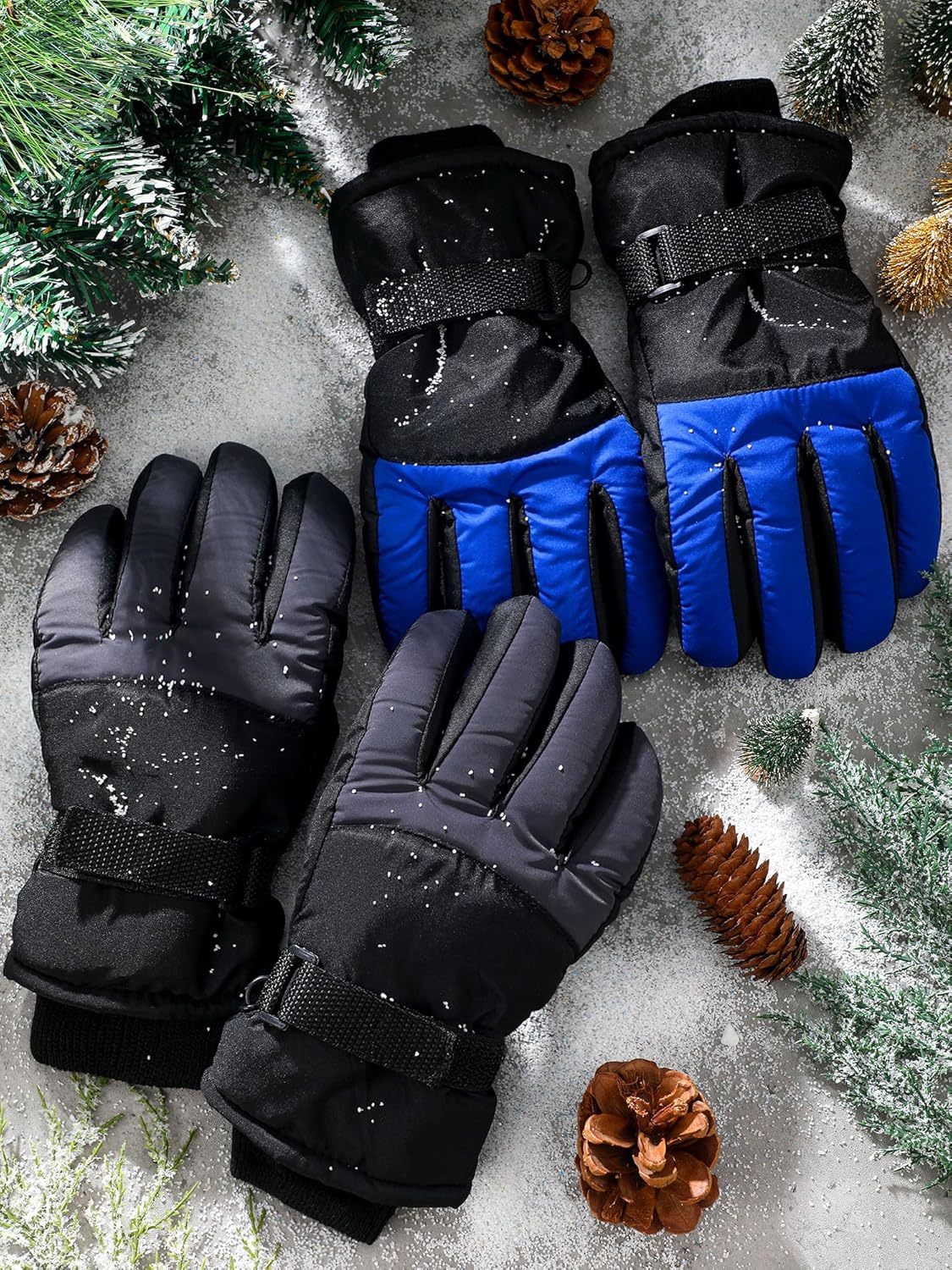 SATINIOR 2 Pairs Kids Waterproof Winter Snow Gloves Ski Gloves for Boy Girl Outdoor Warm Thickening Snowboar - Image 7