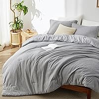 Vista 19 de Bedsure, juego de edredón tamaño king - Ropa de cama suave color taupe para todas las estaciones, juego de cama teñido catiónico, 3 piezas, 1