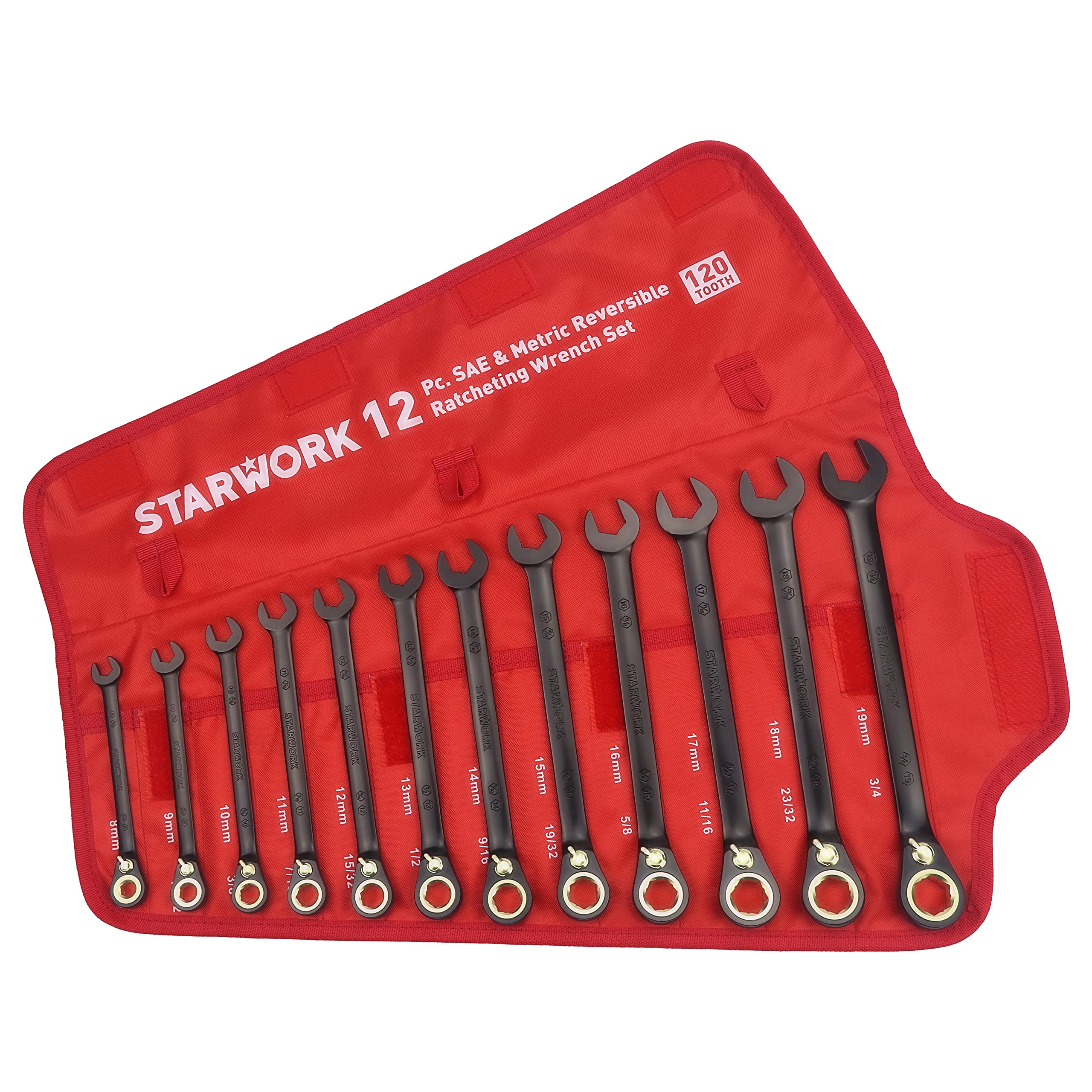 Amazon | STARWORK True Mechanic™ 12個 120T リバーシブル SAE& 