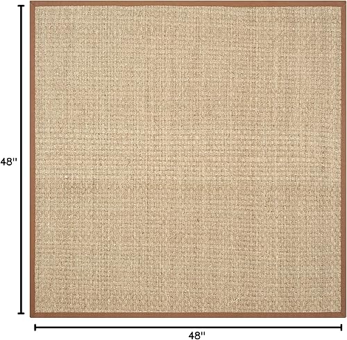 Vista 633 de Safavieh NF114A Natural Fiber Collection - Alfombra de fibras naturales de patrón trenzado, varios colores (5 x 8 pies), Fibras naturales, azul