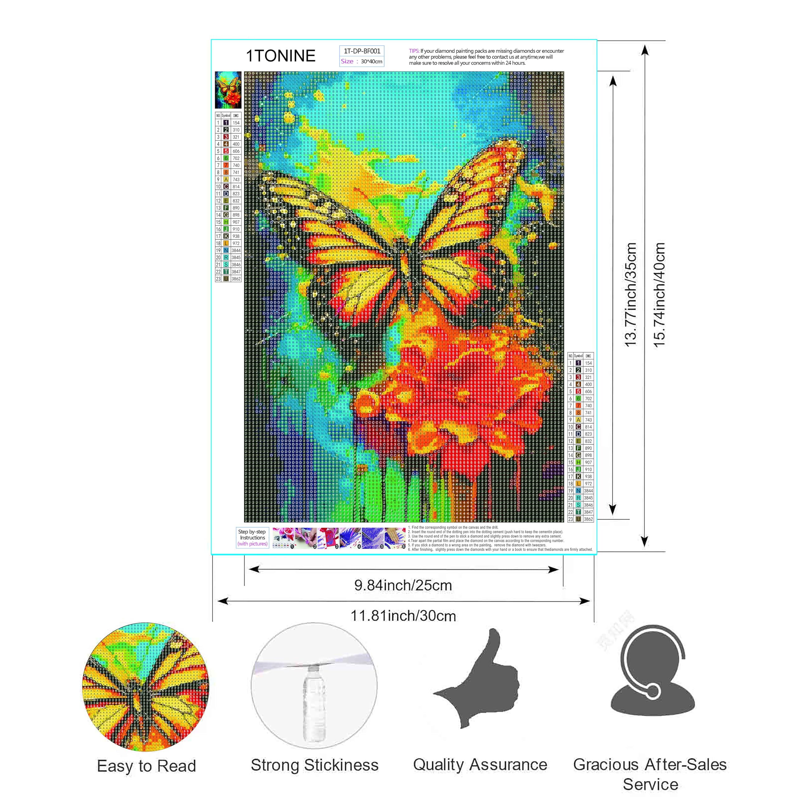 GemZono Diamant-Malerei Set Schmetterling – 5D Runde Diamanten, Vollbohrer, 30,5 X 40,6 Cm, DIY Kunst Für Erwachsene