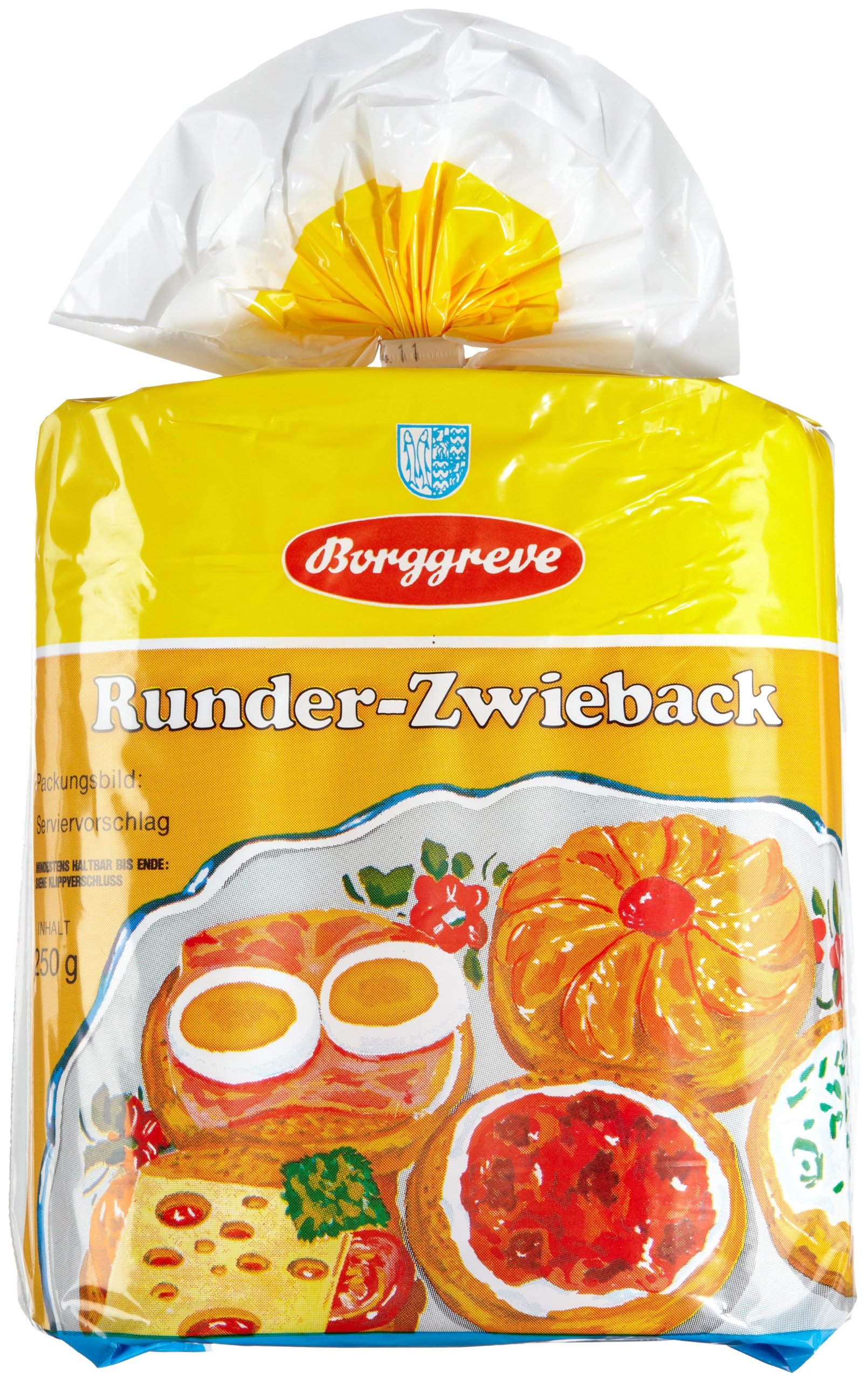 Borggreve Zwieback rund, 24er Pack (24 x 250 g Beutel)