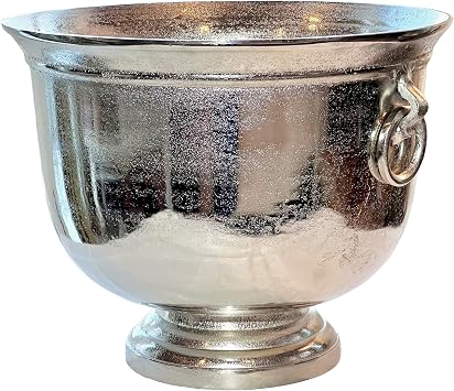 Oversized Luxury Champagne Bucket, 17.75 Inches 45 cm | 5 Gal. Capacity, Silver, Old World Panache, Grand Hotel Collection