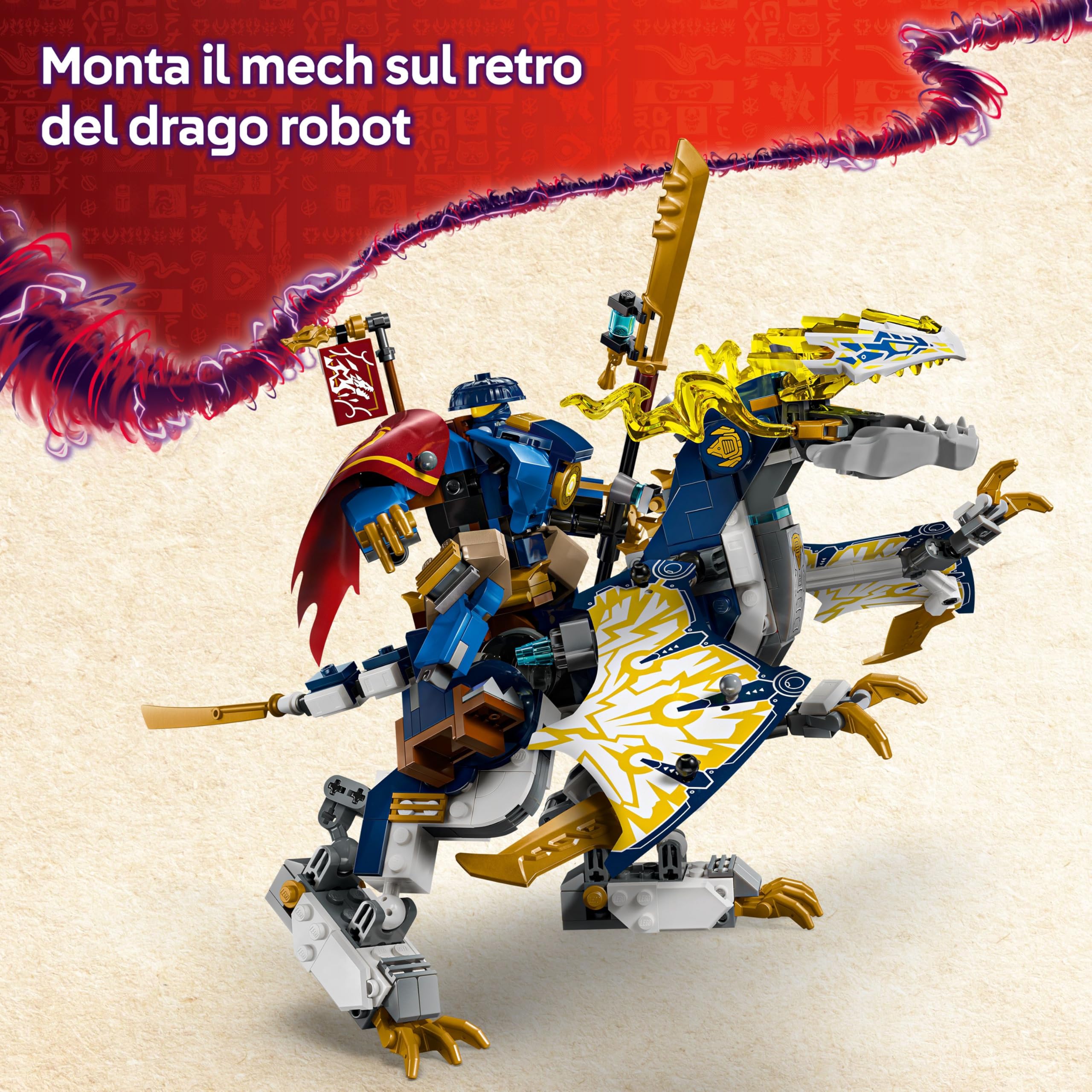LEGO NINJAGO Mech Cavalca-Drago di Rogue - Set con Drago Giocattolo e Mech - 4 Minifigure tra cui Lloyd e Arin e Spada Rivelatrice - Regalo per Bambini da 8 Anni Fan di La Rivolta dei Draghi - 71843