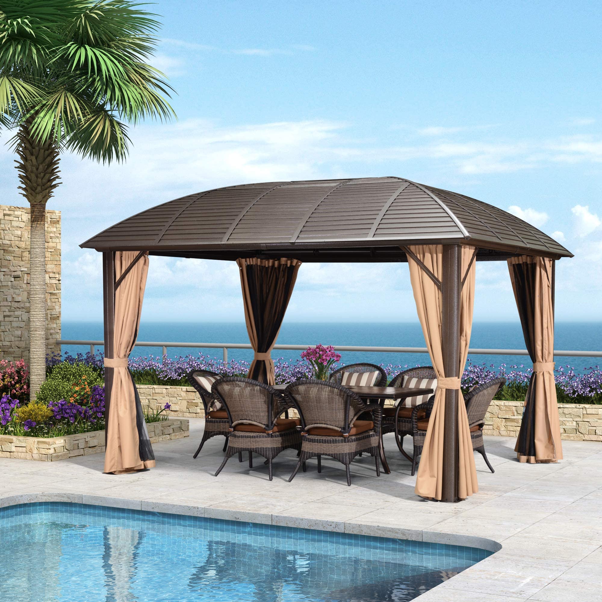 Buy PURPLE LEAF 10' X 12' Outdoor Hardtop Permanent Gazebo Patio