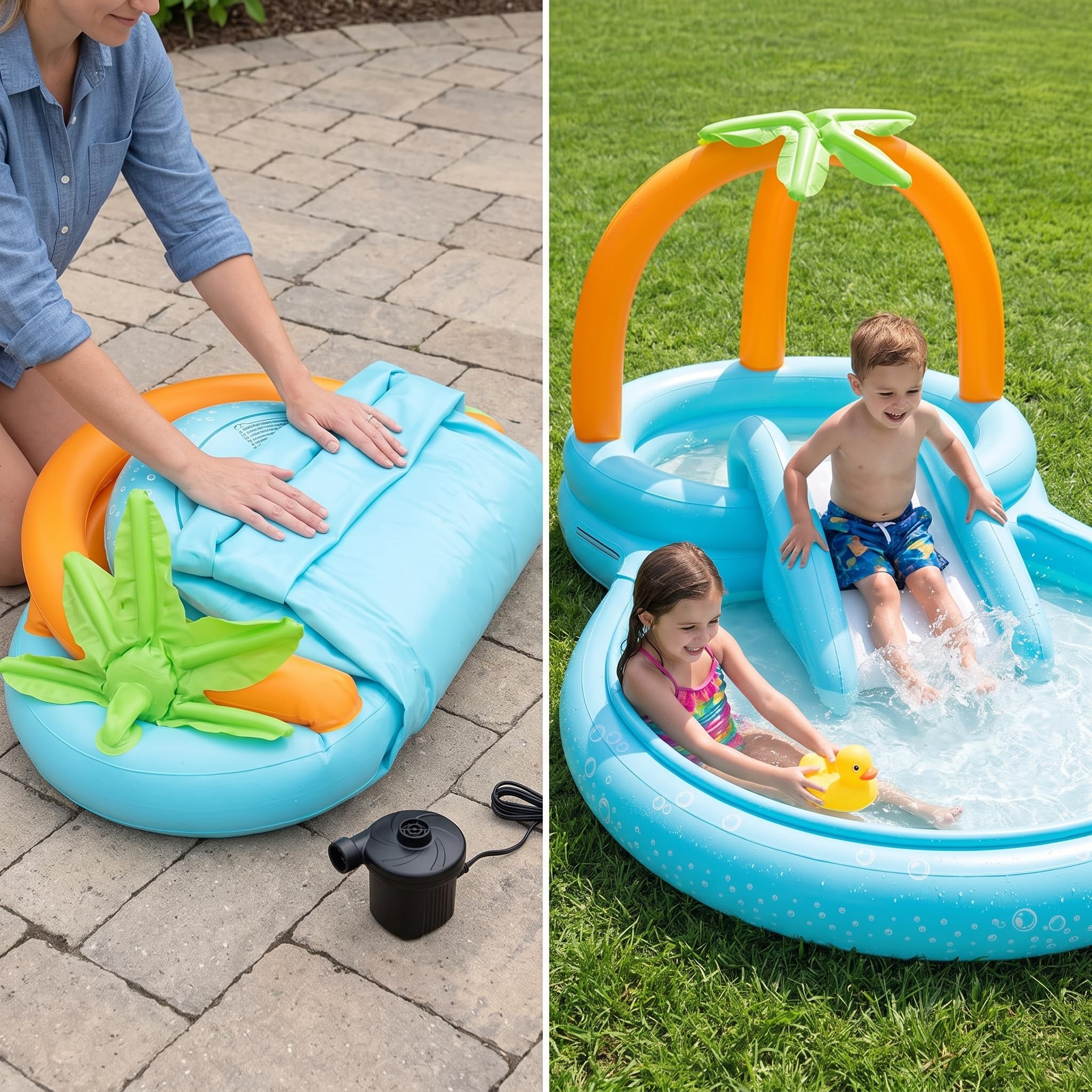 Piscina Gonfiabile Bambini, Acquatico per Giardino, Età 4-6 Anni