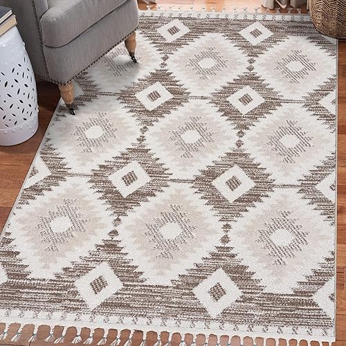 LUXE WEAVERS Ibiza Collection 7898 Alfombra marroquí marrón 5x7