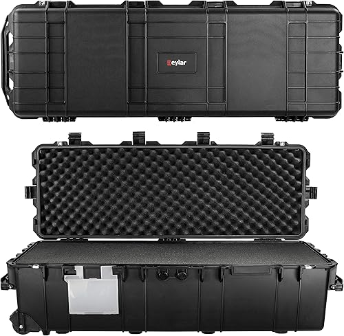 Eylar XXL - Engranaje de rodillos de transporte pesado de 44 pulgadas de profundidad, cámara, herramientas, equipo rígido impermeable con espuma