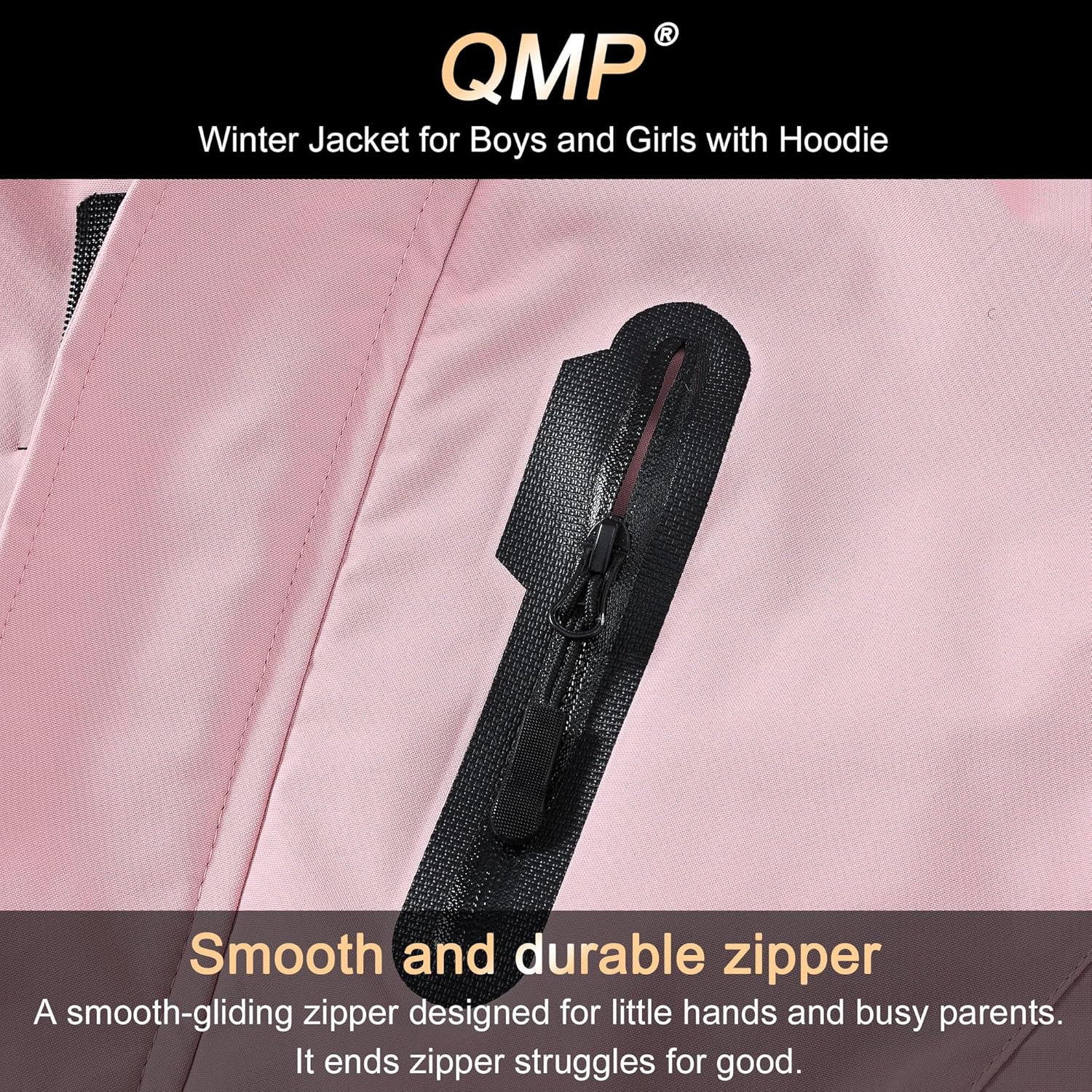 QMP Winter Jacket for Boys and Girls Waterproof Ski Jacket Winter Snow Coat Hooded Fleece Windproof with Zip Pockets - Image 6