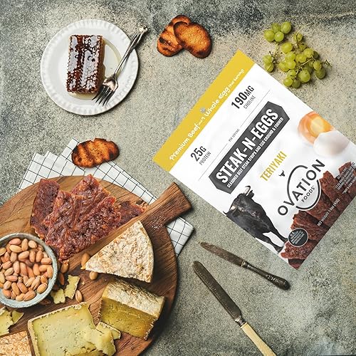 Miniatura 7 de Ovation Foods Steak-N-Eggs - Tiras de carne, cero azúcar, cecina alta en proteínas (0.88 oz de proteína premium), sin gluten, KETO, Paleo bolsa de