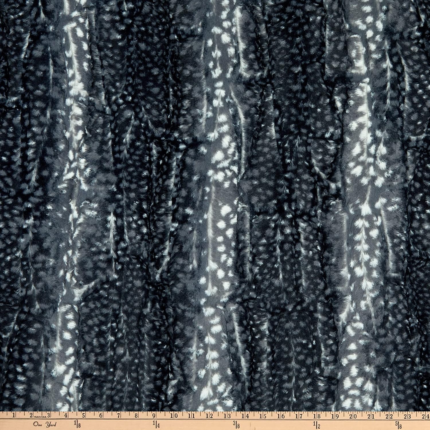 Shannon Minky Luxe Cuddle Fawn Caviar/Ash, Fabric by the Yard