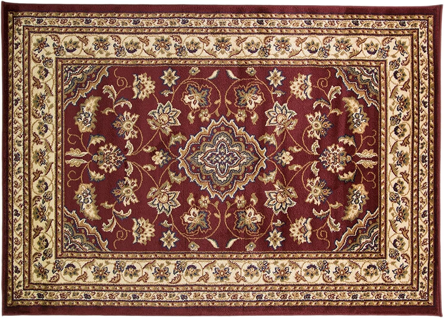 Birsppy Large Classic Oriental Persian Style Floral Traditional Rug/Mat, Red - 120 x 170cm