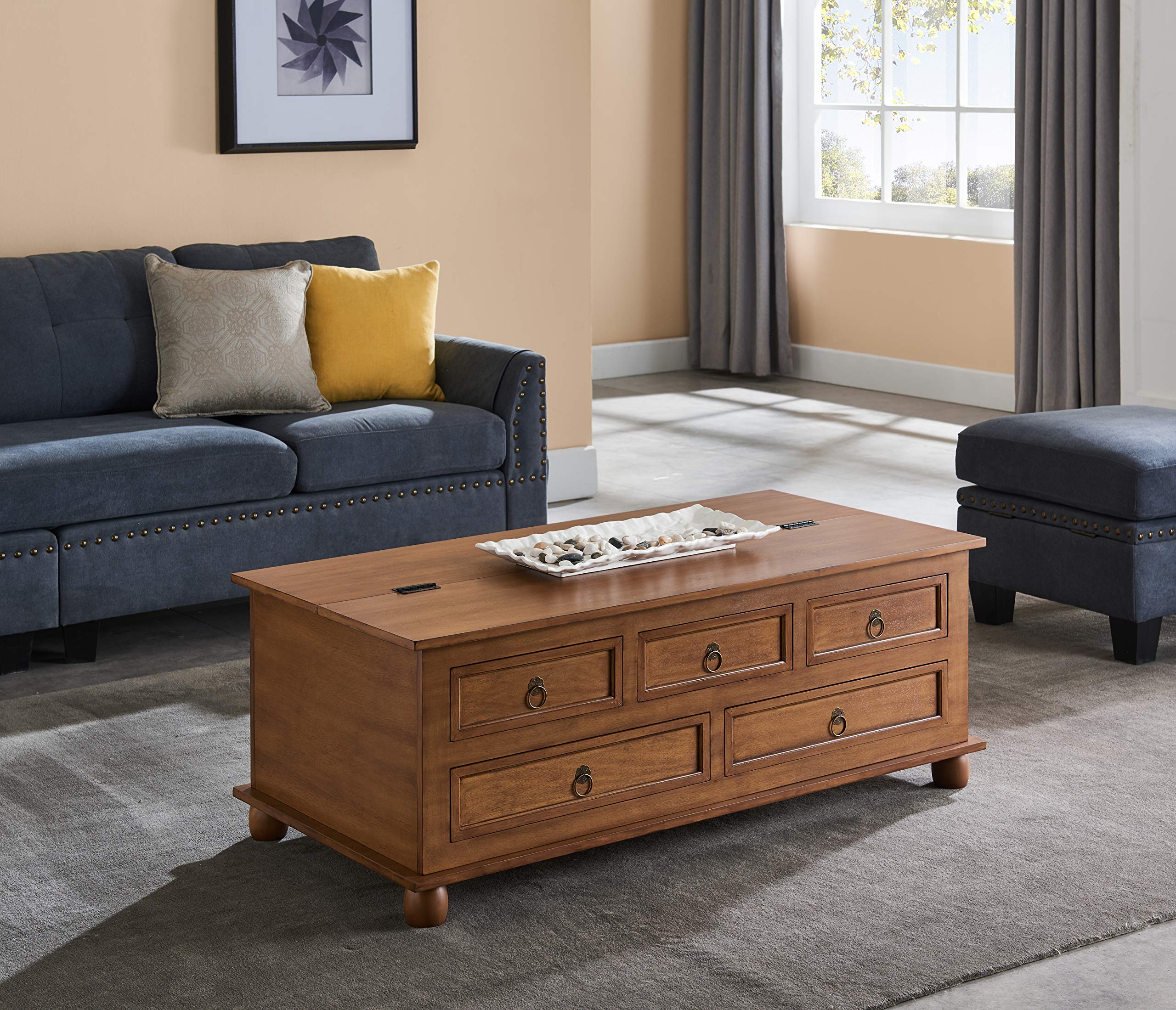 Table basse design avec rangement coffre coulissant Fanly - 5 coloris - Decome Store