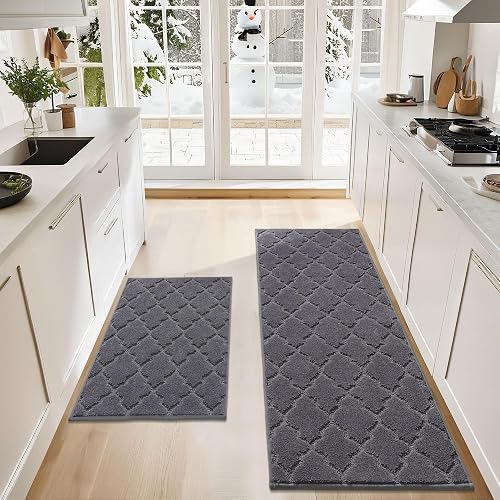 COSY HOMEER Soft Kitchen Rugs Set of 2 Non Slip