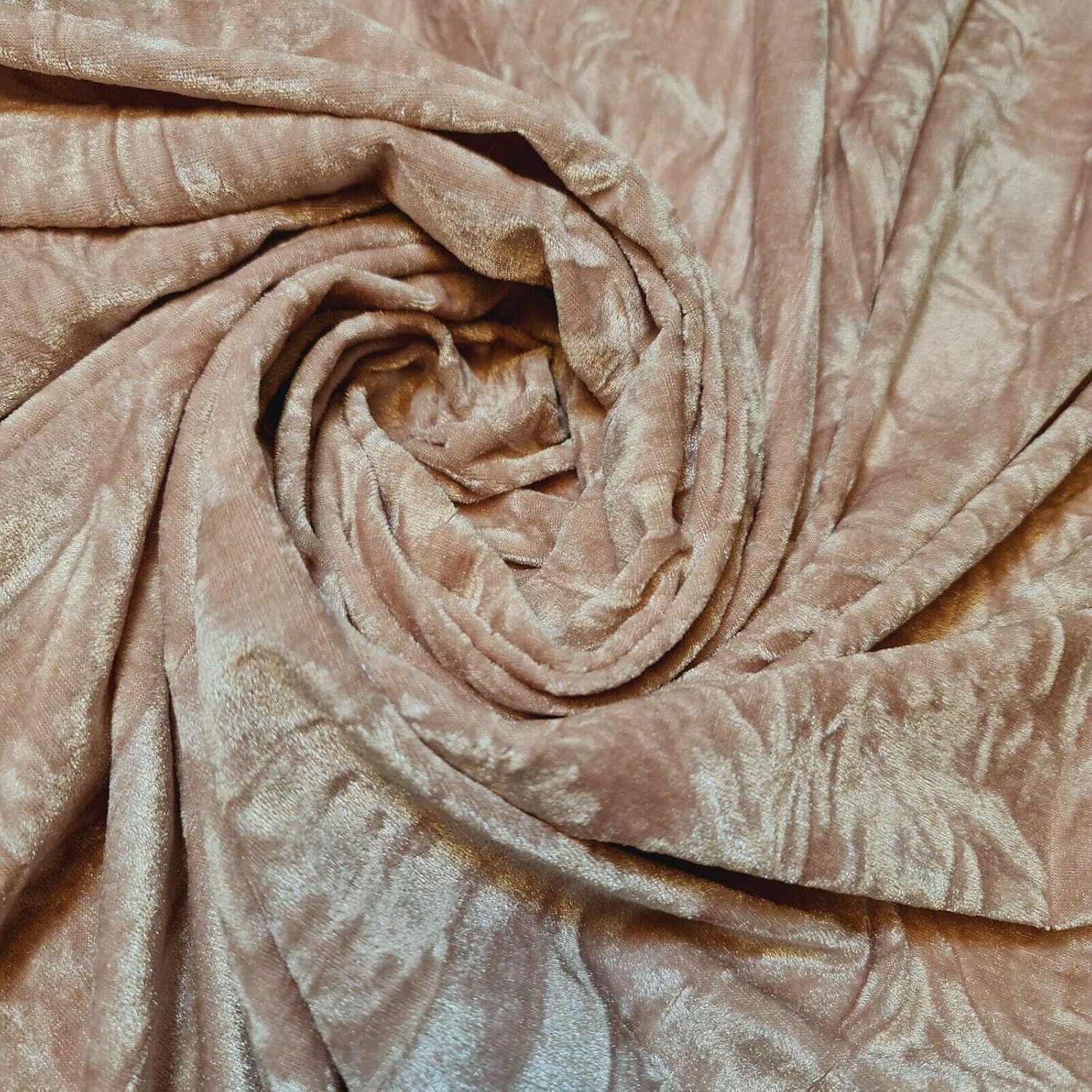 Textile Station Premium Quality Marble Crushed Velvet Medium Weight Stretch Fabric Material 58" Wide Available in 26 Colours (Pale Pink)