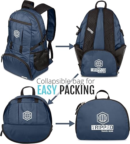 Vista 16 de Mochila de viaje: mochila ligera para senderismo, gimnasio y avión, Negro azabache, 35 liters, Mochilas Daypack