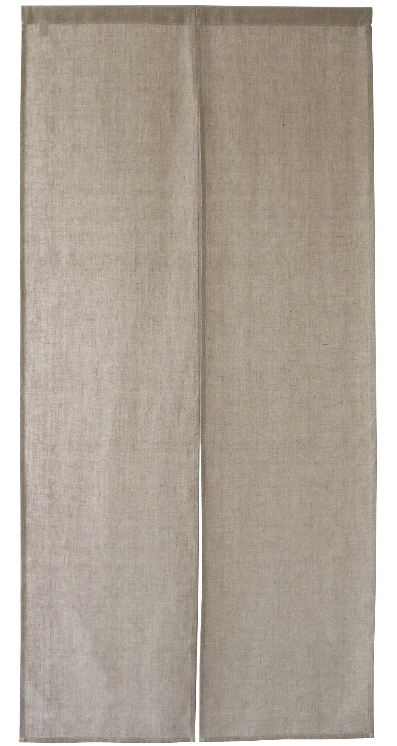 Sunnyday Fabric Greyish Beige Linen 100% Doorway Curtain Japandi Noren (H66.9' X W33.4')