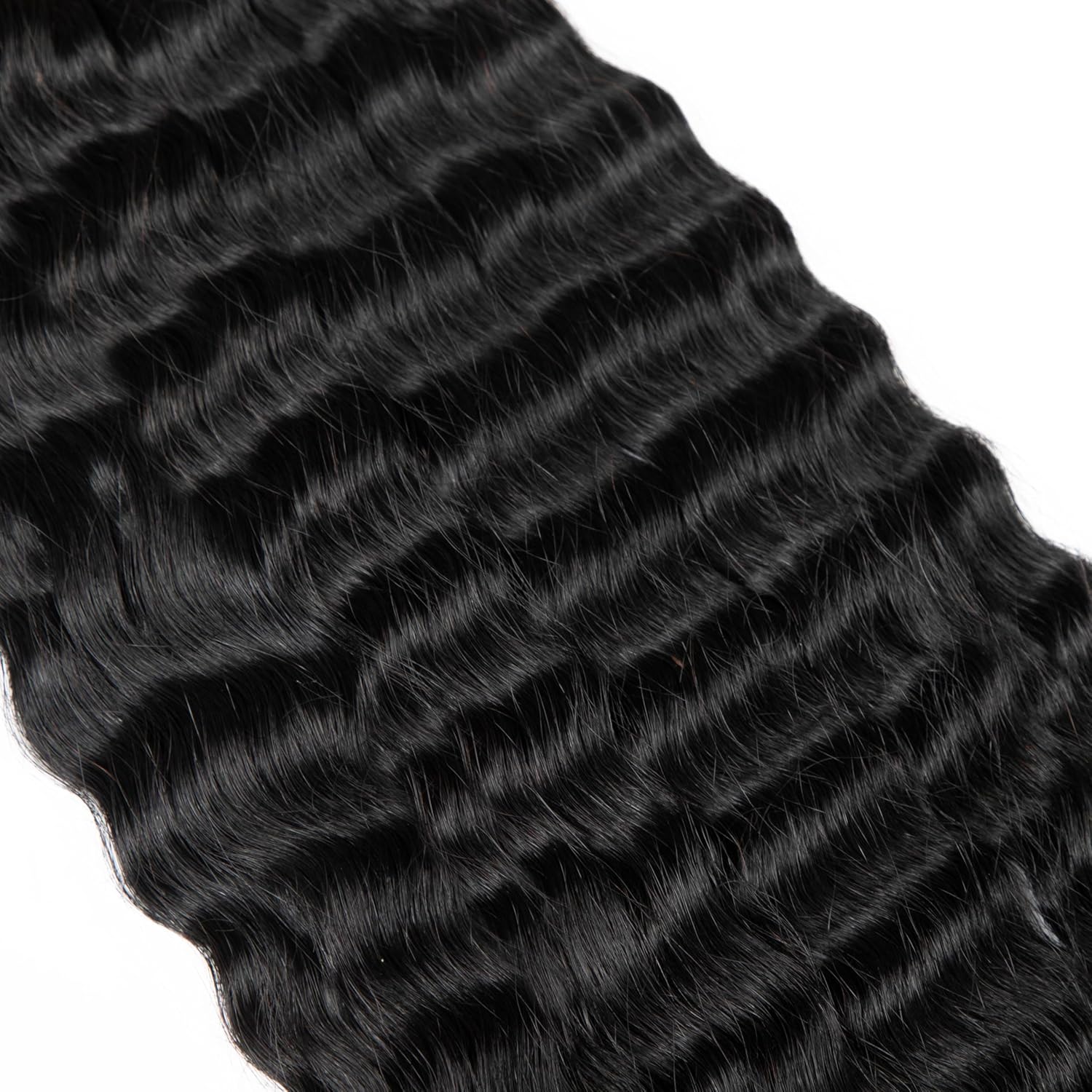 Super Wave Human Braiding Hair Wet and Wavy Human Hair Super French Bulk Human Hair No Weft 100g (1Pack-4PCS) For Boho Braids (Natural Black, 18 Inch)