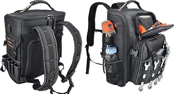 WELKINL-Open Electrical Tool Backpack, Work Tool Backpack For Men