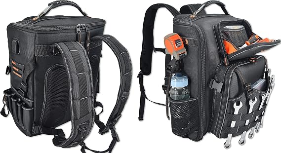 WELKINL-Open Electrical Tool Backpack, Work Tool Backpack For Men